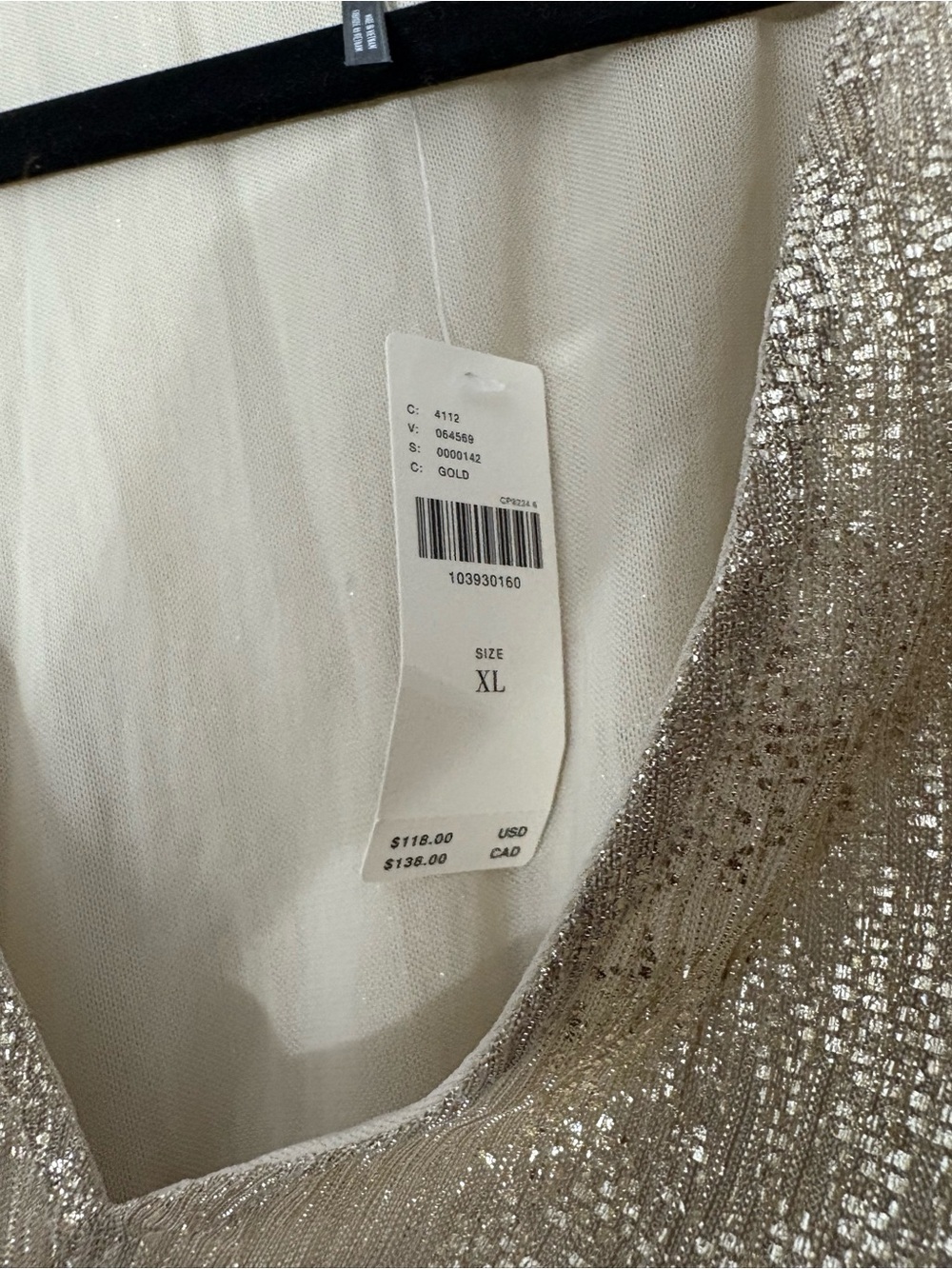 NWT By Anthropologie Metallic Gold Smocked Long Sleeve Peplum Blouse - Picture 3 of 5